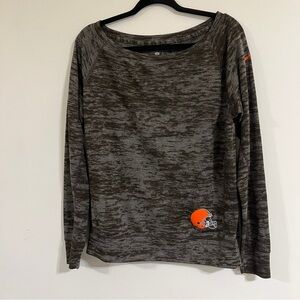 Nike NFL Team Apparel Women's Cleveland Browns Long Sleeve Heather Brown Medium